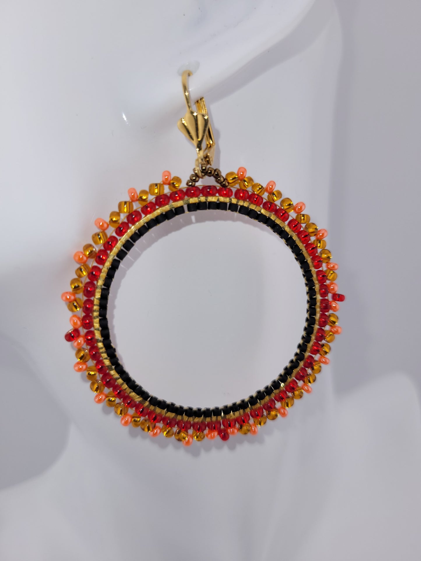 Boucles d'oreilles créoles en perles de verre Bangalore