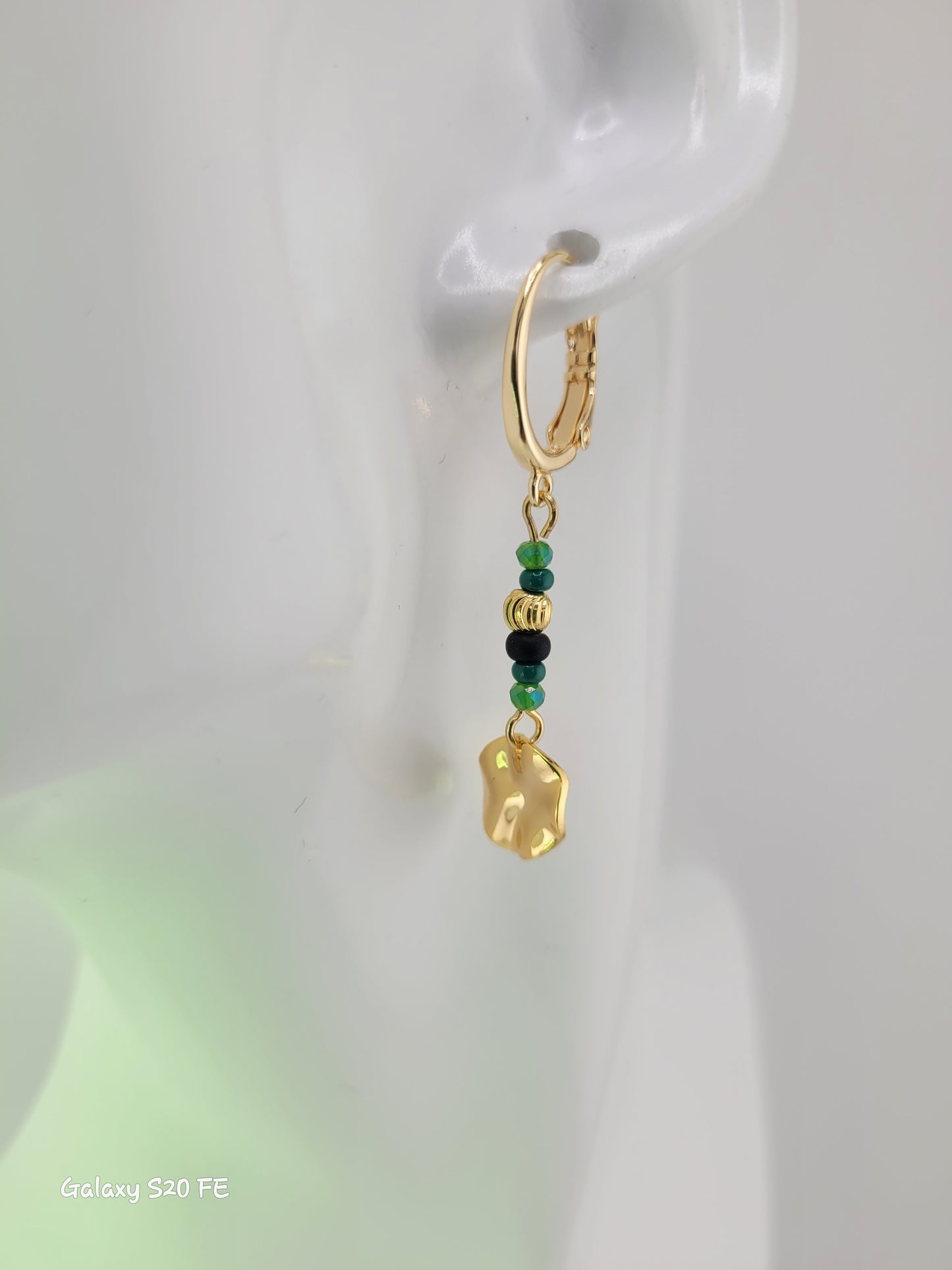 Boucles d'oreilles pendantes vert Ranchi