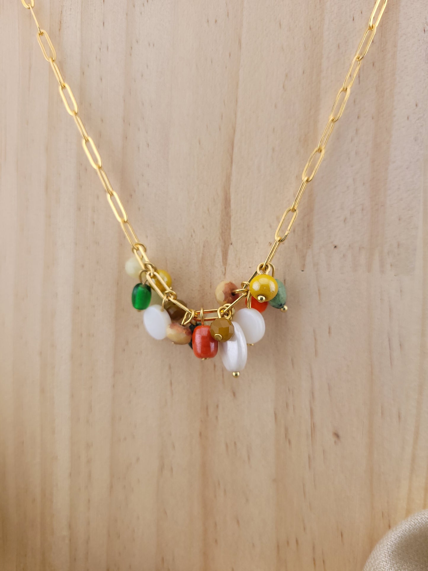 Collier en perle de verre multicolore Indore