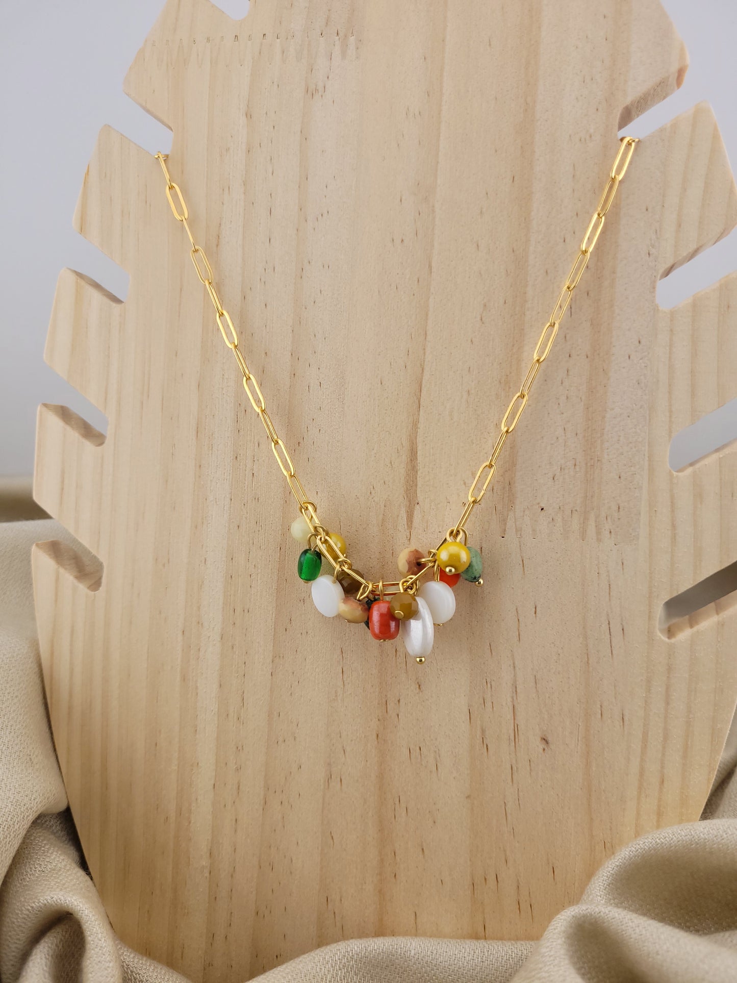 Collier en perle de verre multicolore Indore