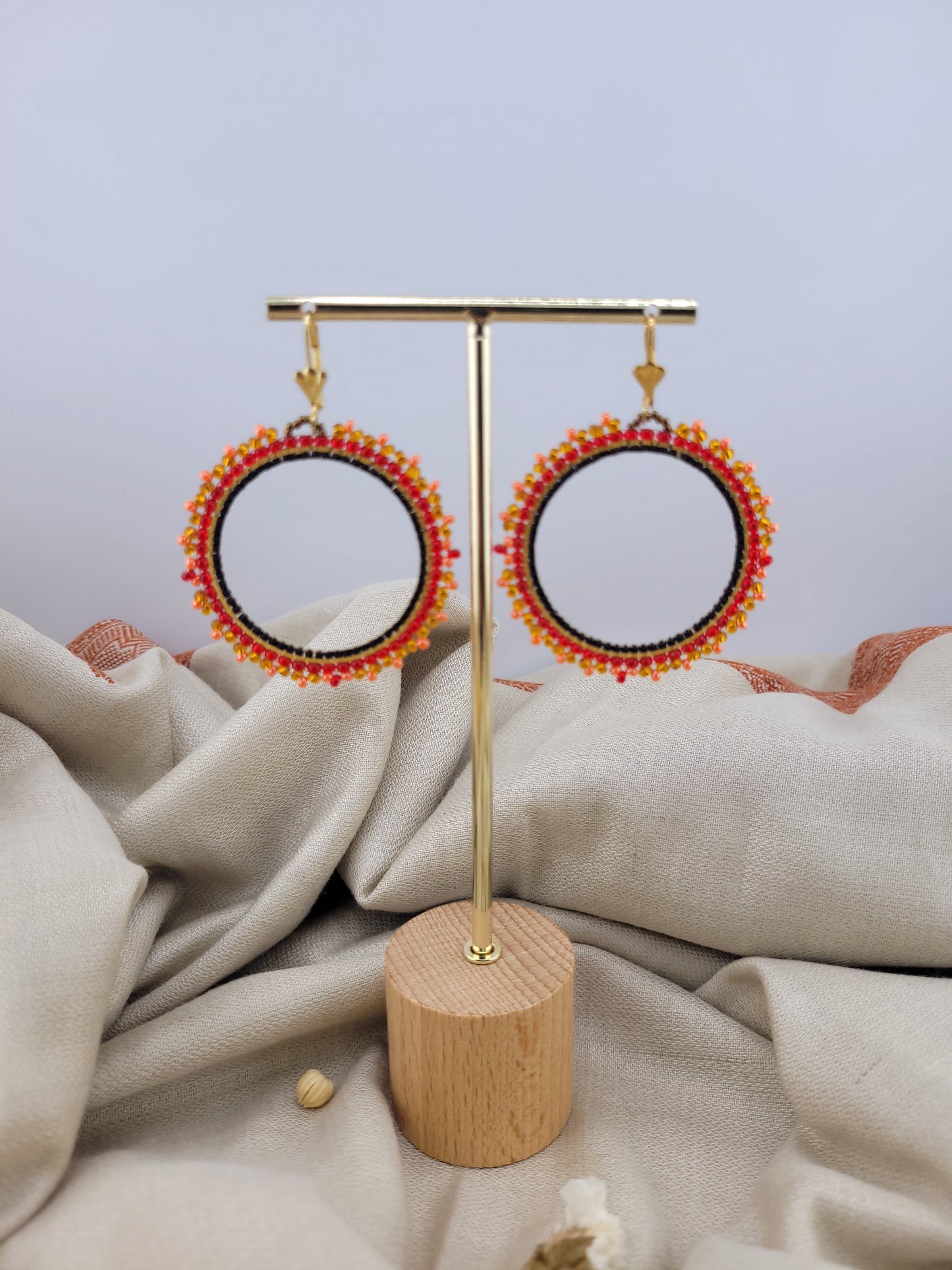 Boucles d'oreilles créoles en perles de verre Bangalore
