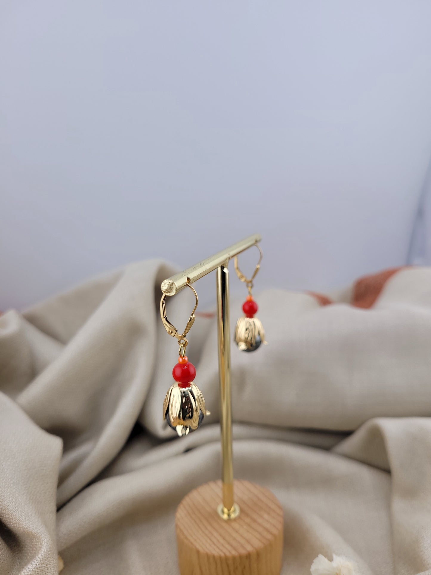 Boucles d'oreilles pendantes Hématite Dehli