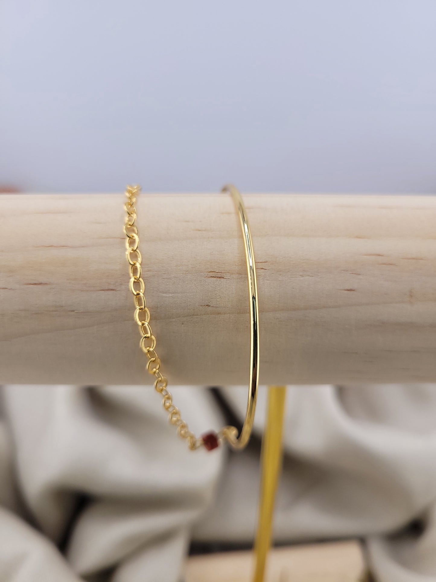 Bracelet double en perle Jaspe Tanjavur
