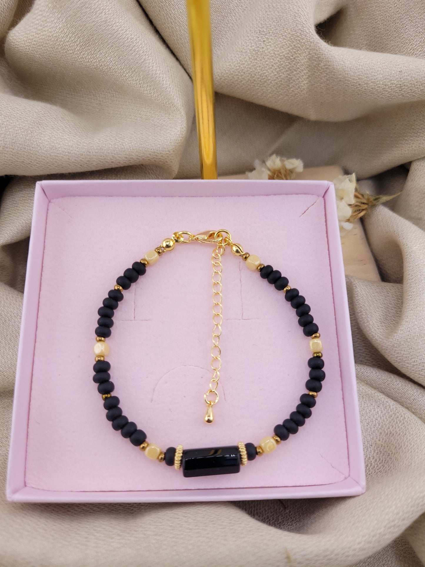Bracelet onyx Tanjavur