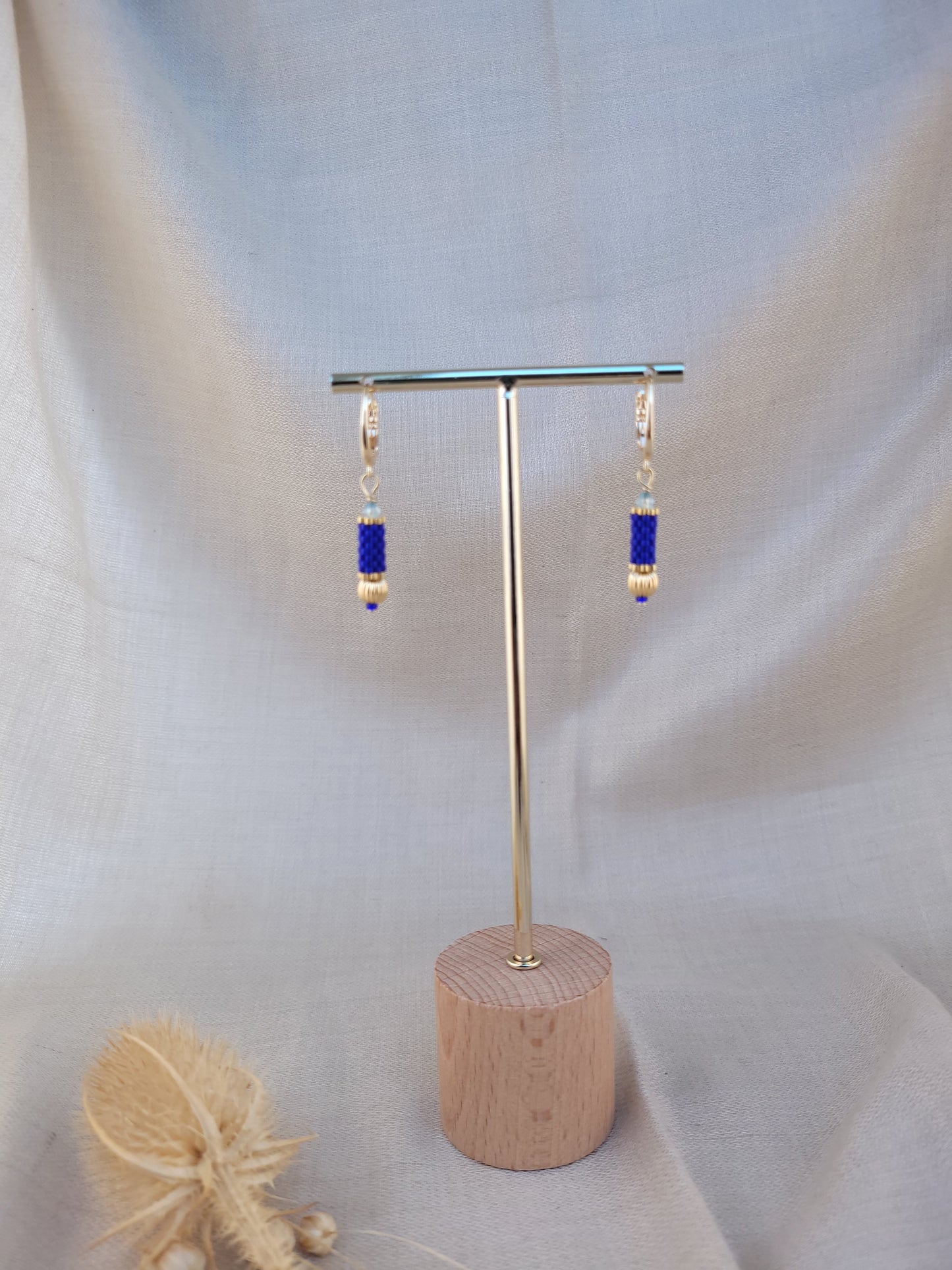 Boucles d'oreilles pendantes bleu Madurai