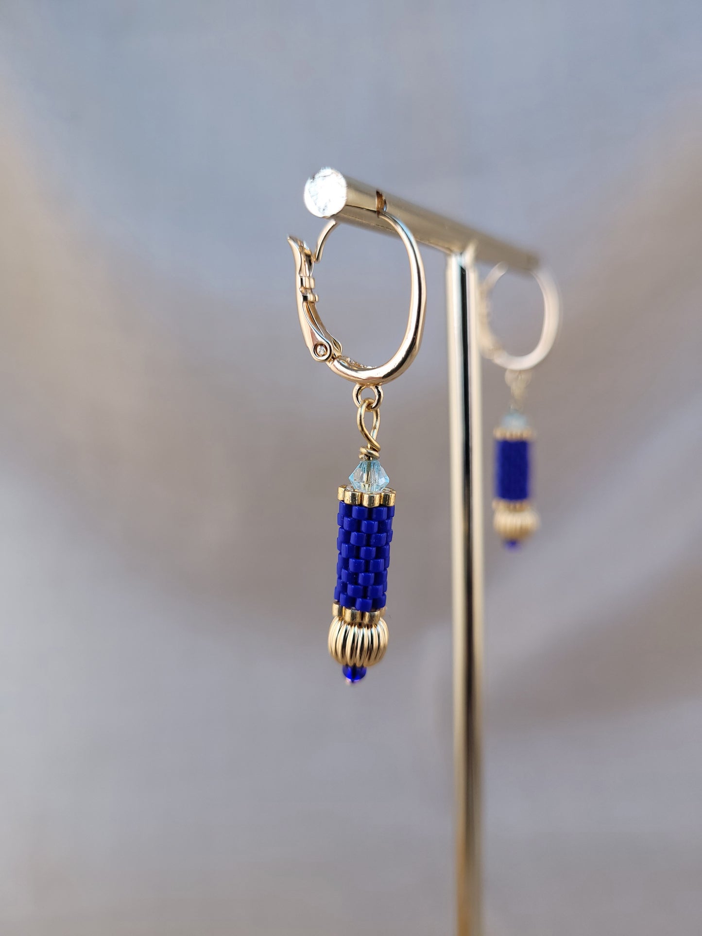 Boucles d'oreilles pendantes bleu Madurai