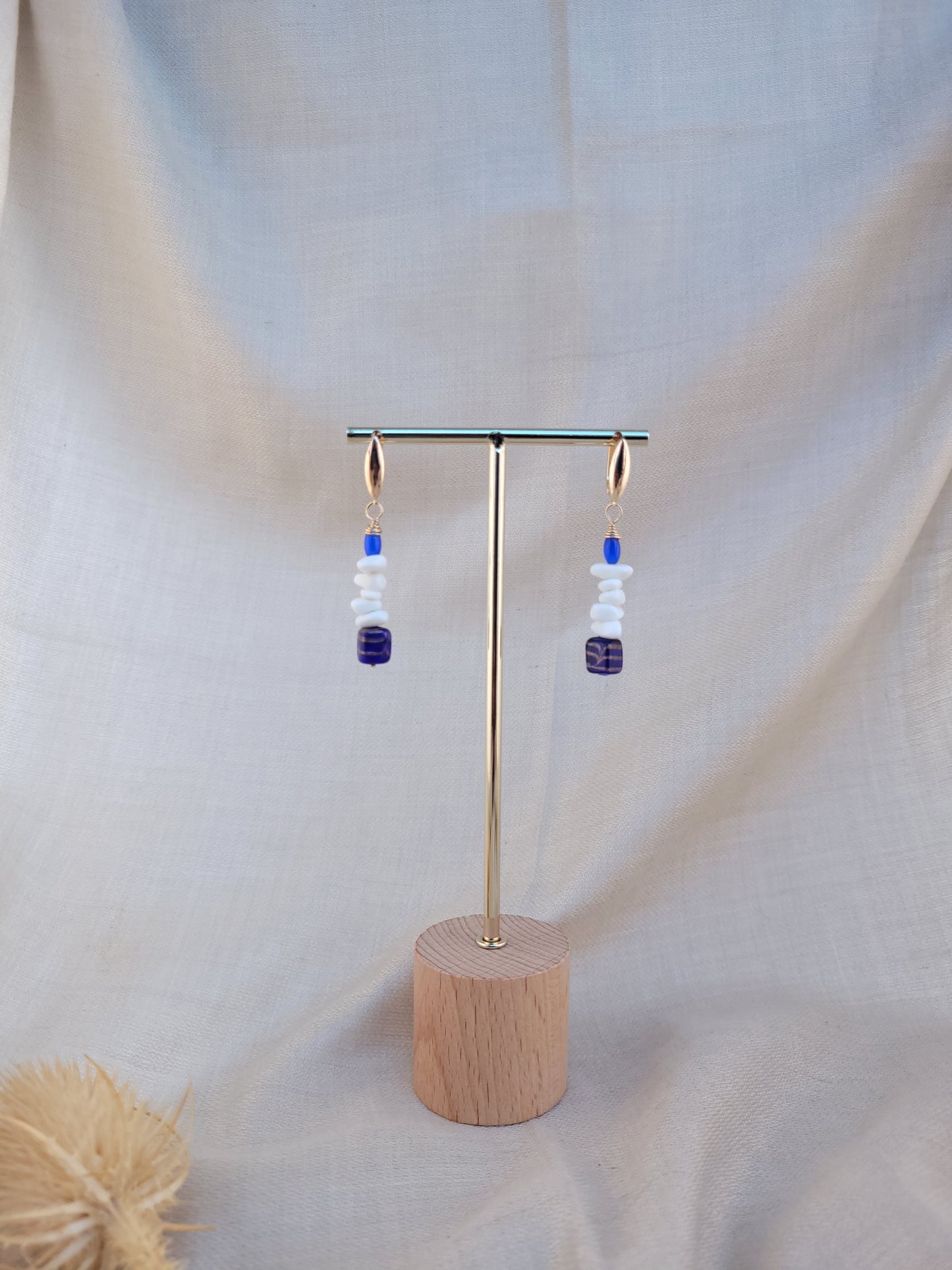 Boucles d'oreilles pendantes bleu Tuzla