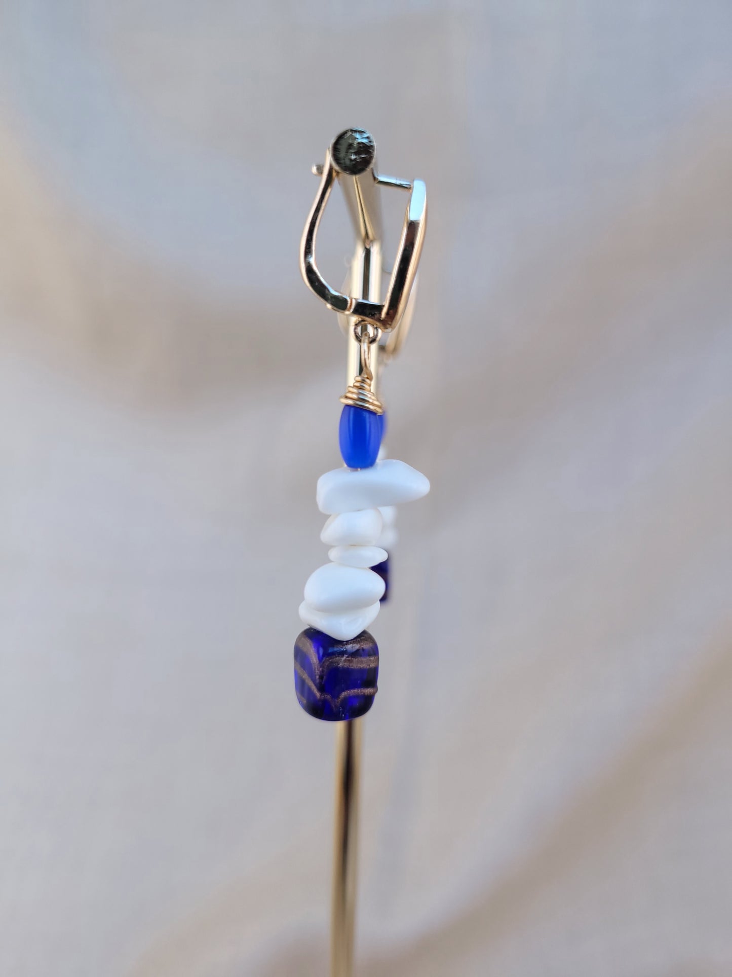 Boucles d'oreilles pendantes bleu Tuzla