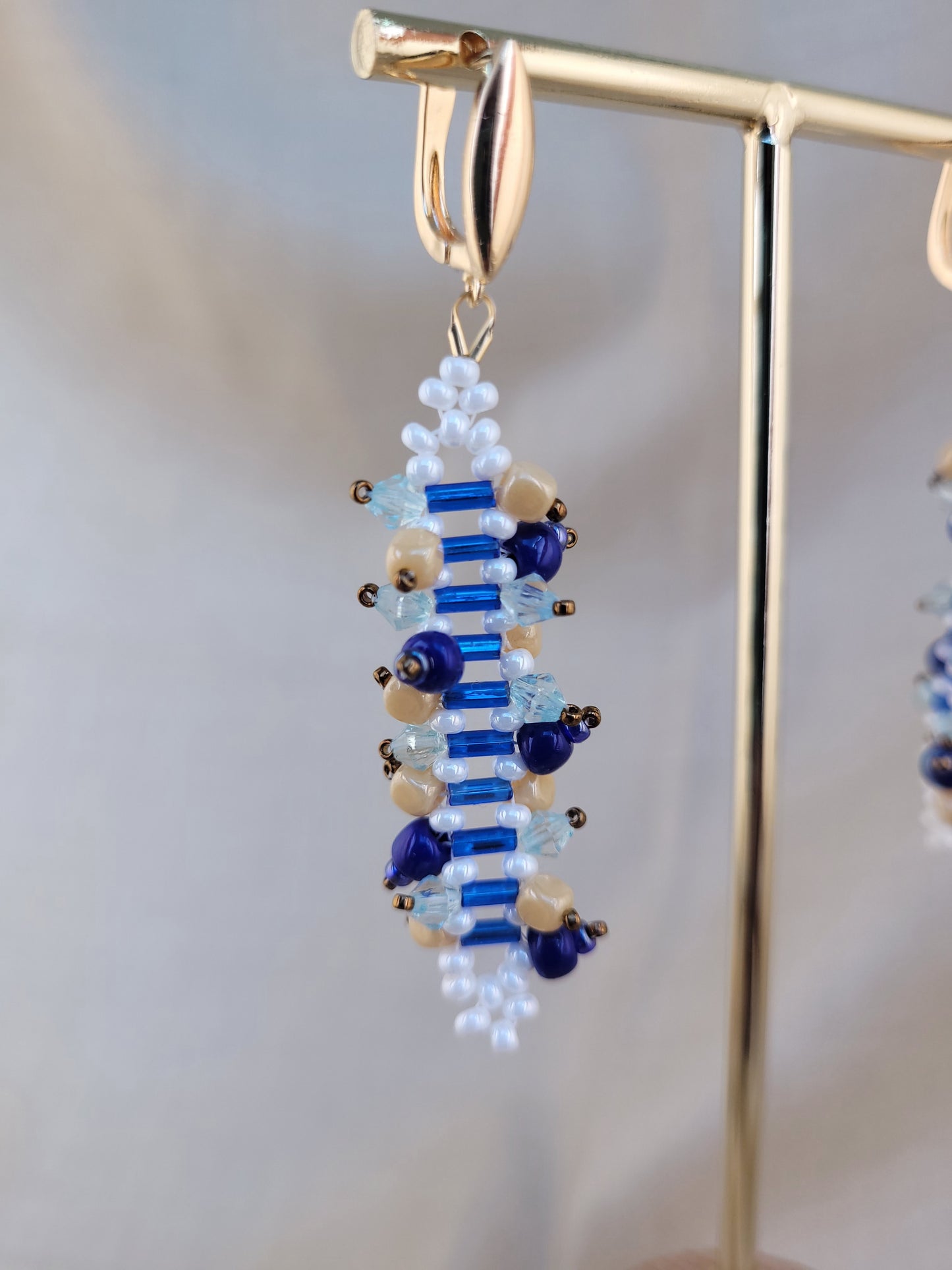 Boucles d'oreilles tissé bleu Antalya