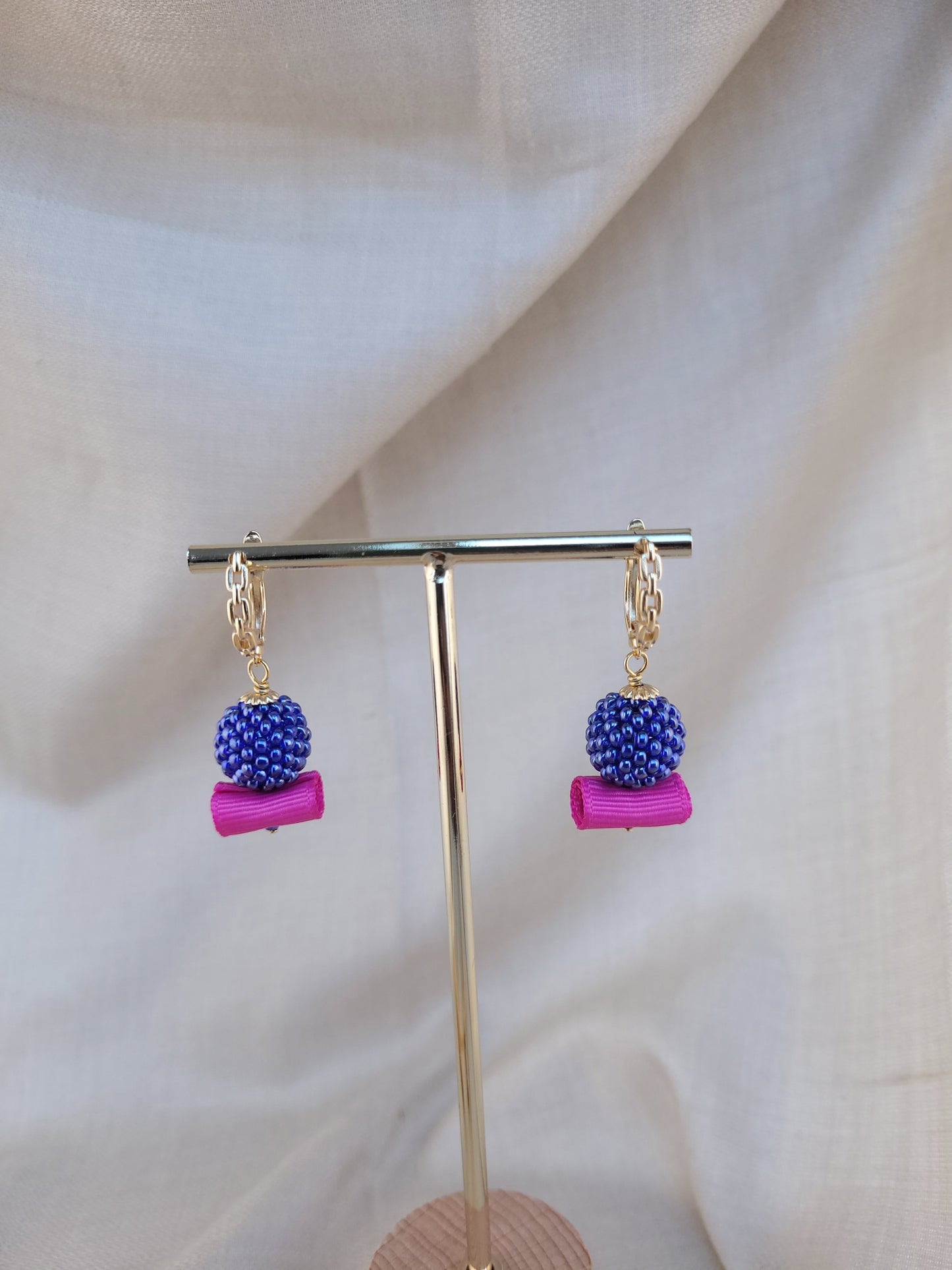 Boucles d'oreilles en perles bleu Galata