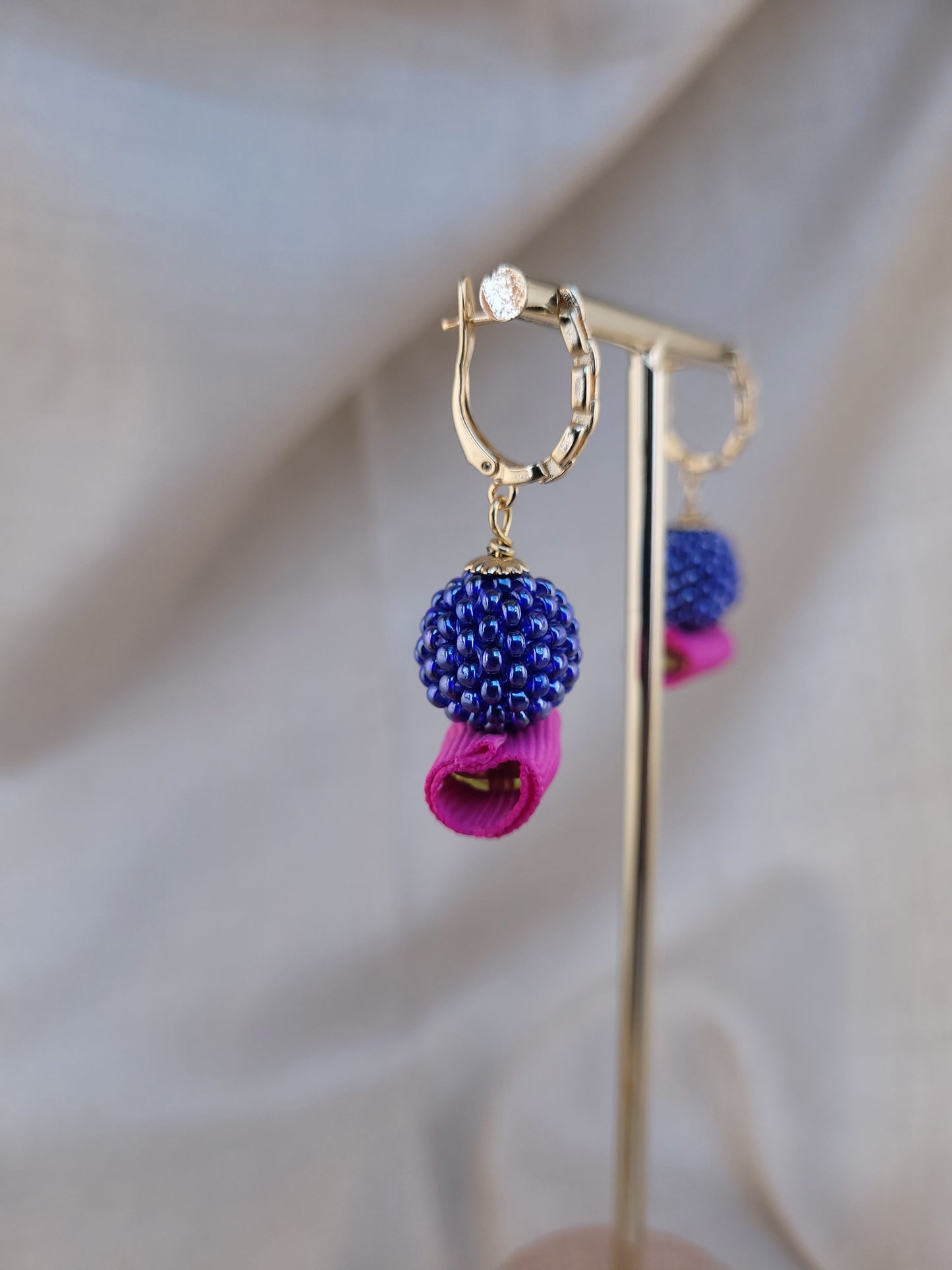 Boucles d'oreilles en perles bleu Galata