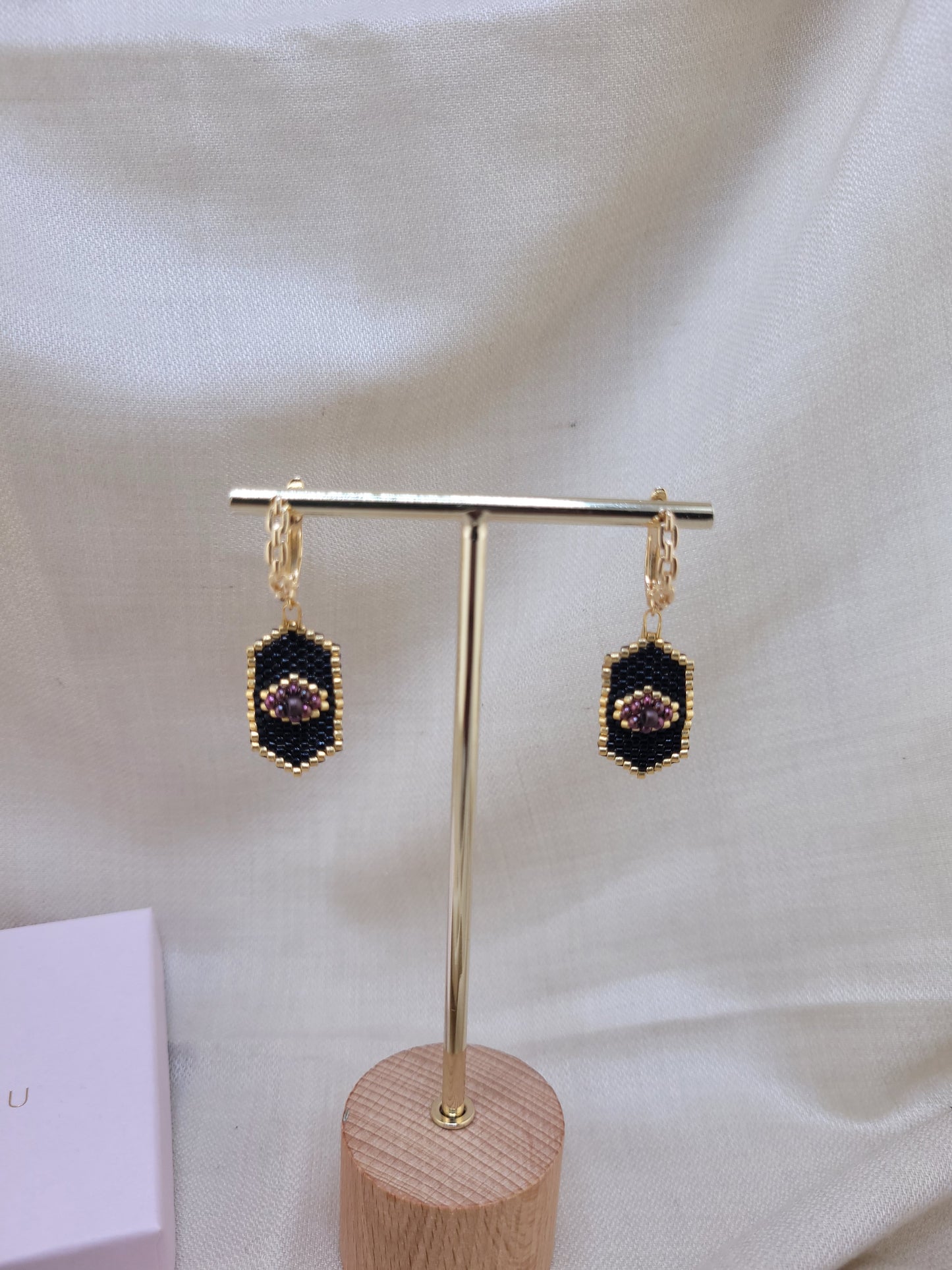 Boucles d'oreilles médaillon en Miyuki Recife