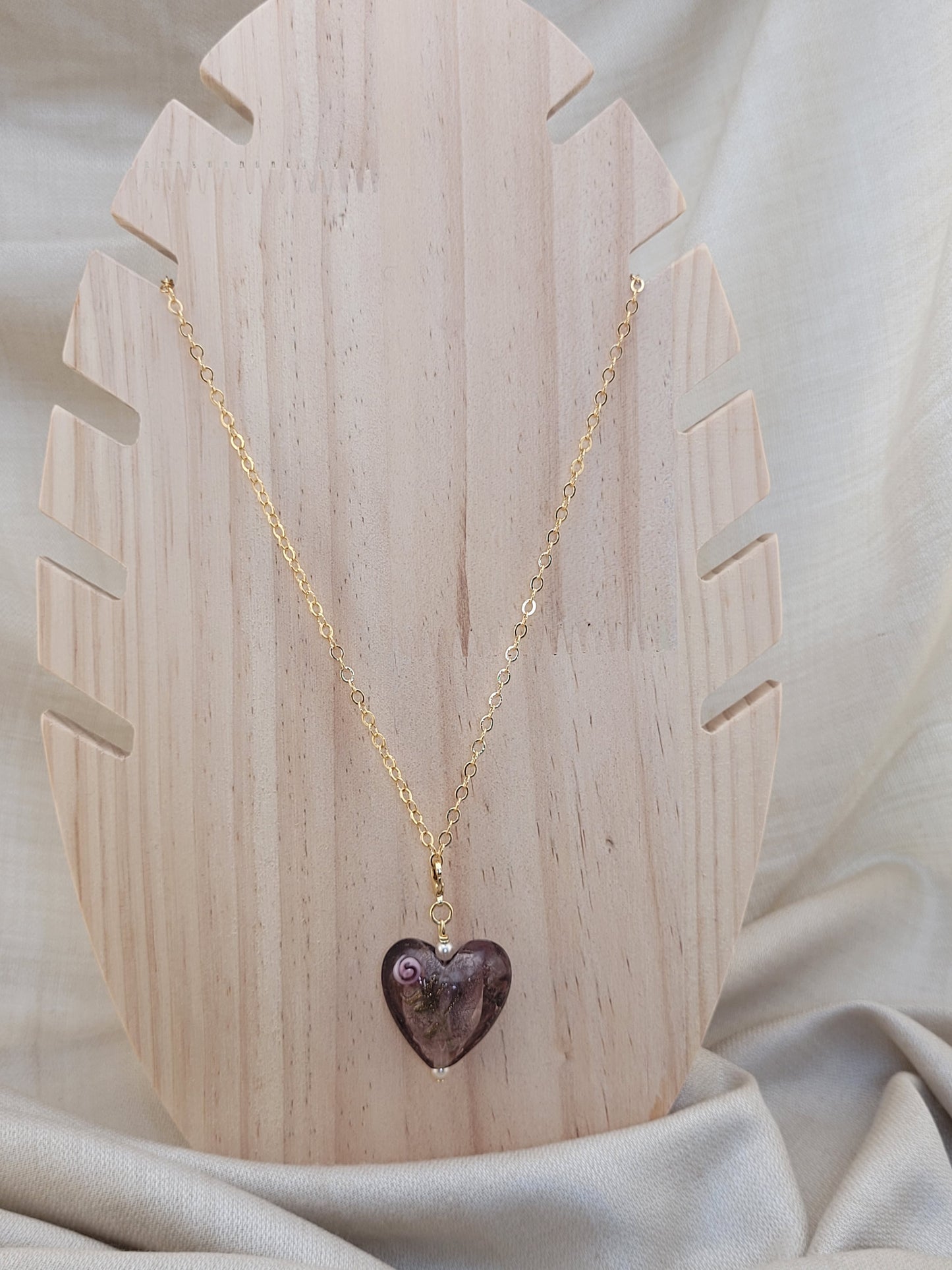 Pendentif Coeur Lie de vin Kisumu