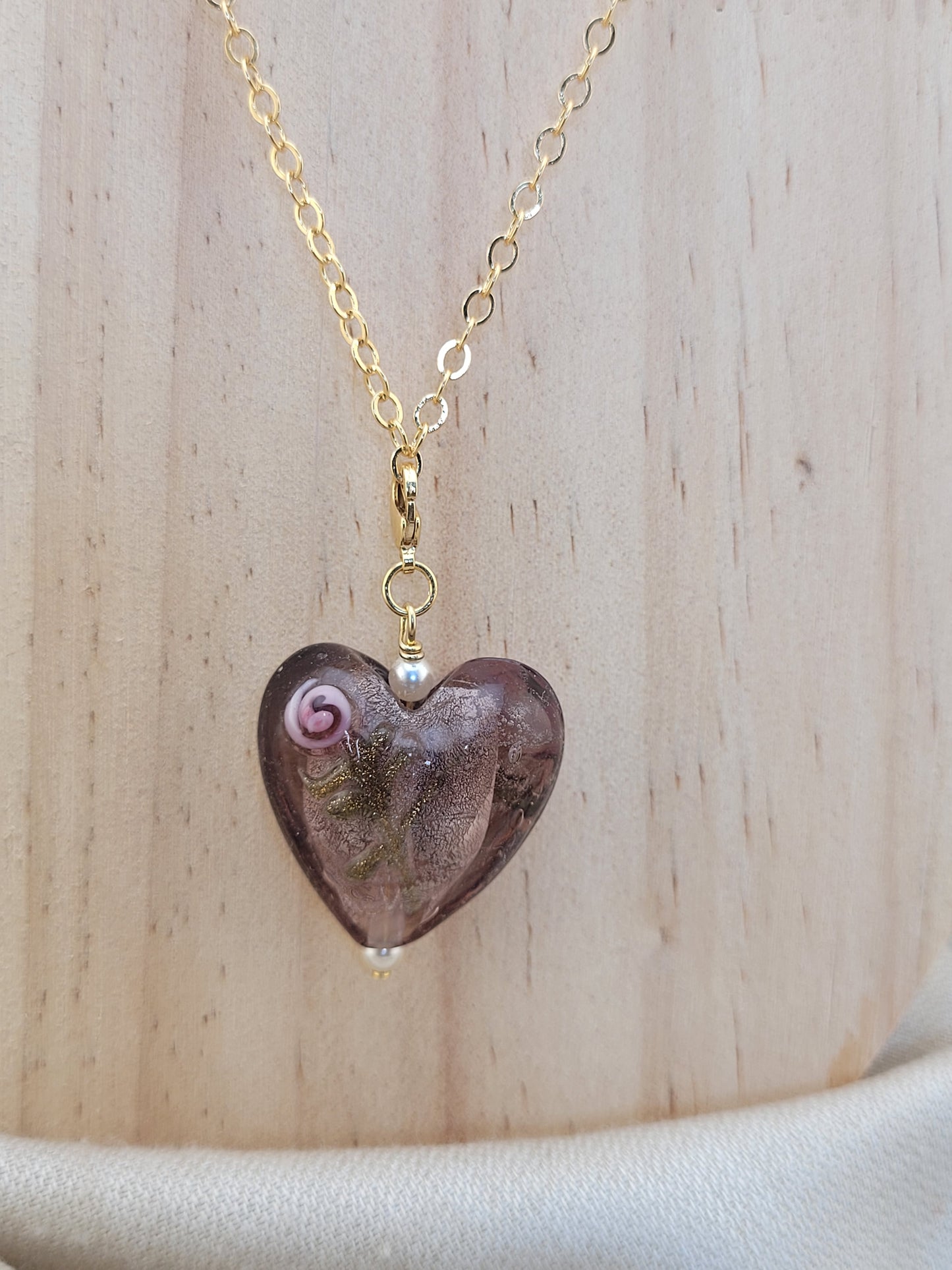 Pendentif Coeur Lie de vin Kisumu