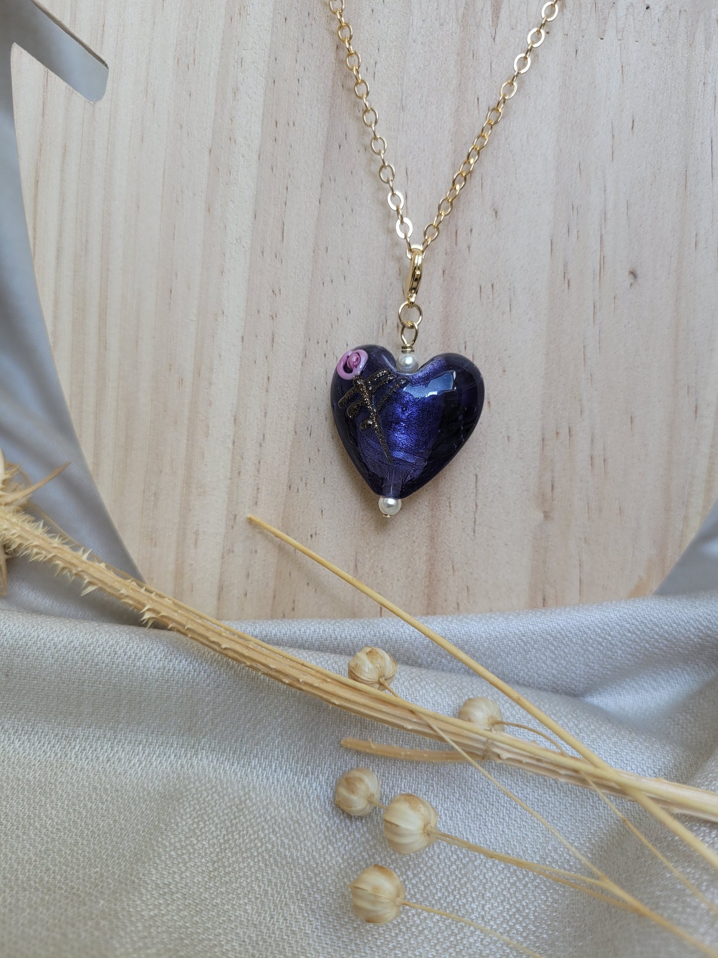 Pendentif Coeur Violet Kisumu