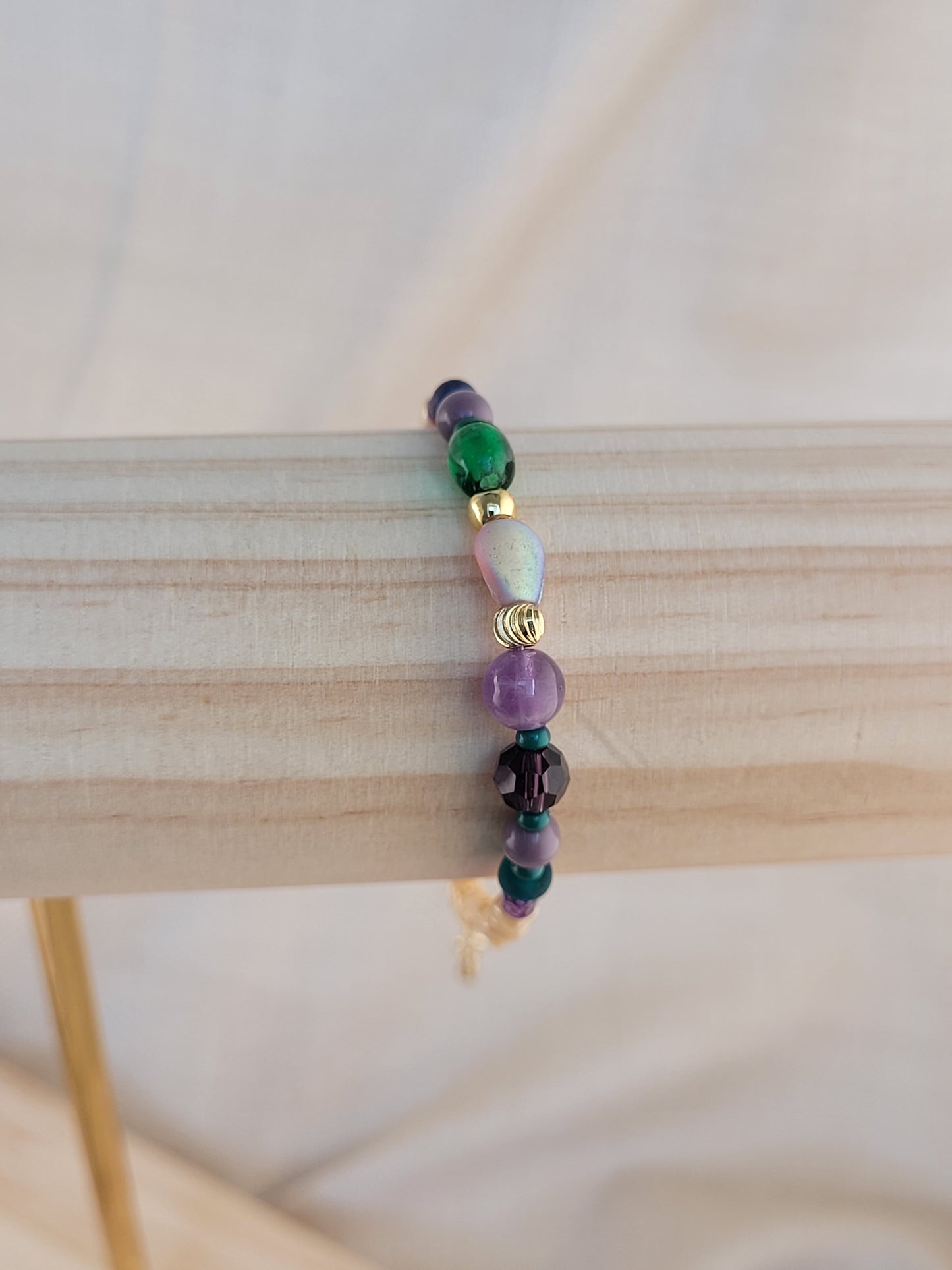 Bracelet en perles Améthyste violet Mandurai