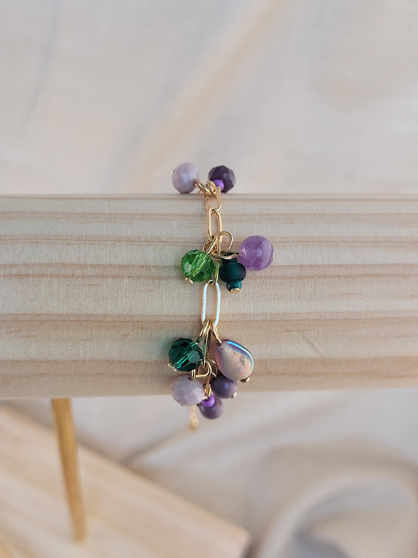Bracelet en perles de verre Amethyste Indore