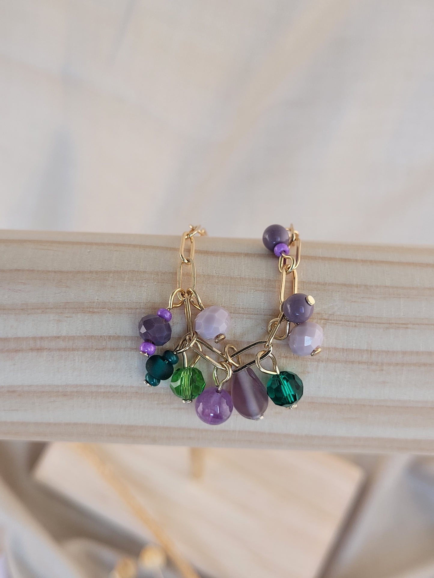 Bracelet en perles de verre Amethyste Indore