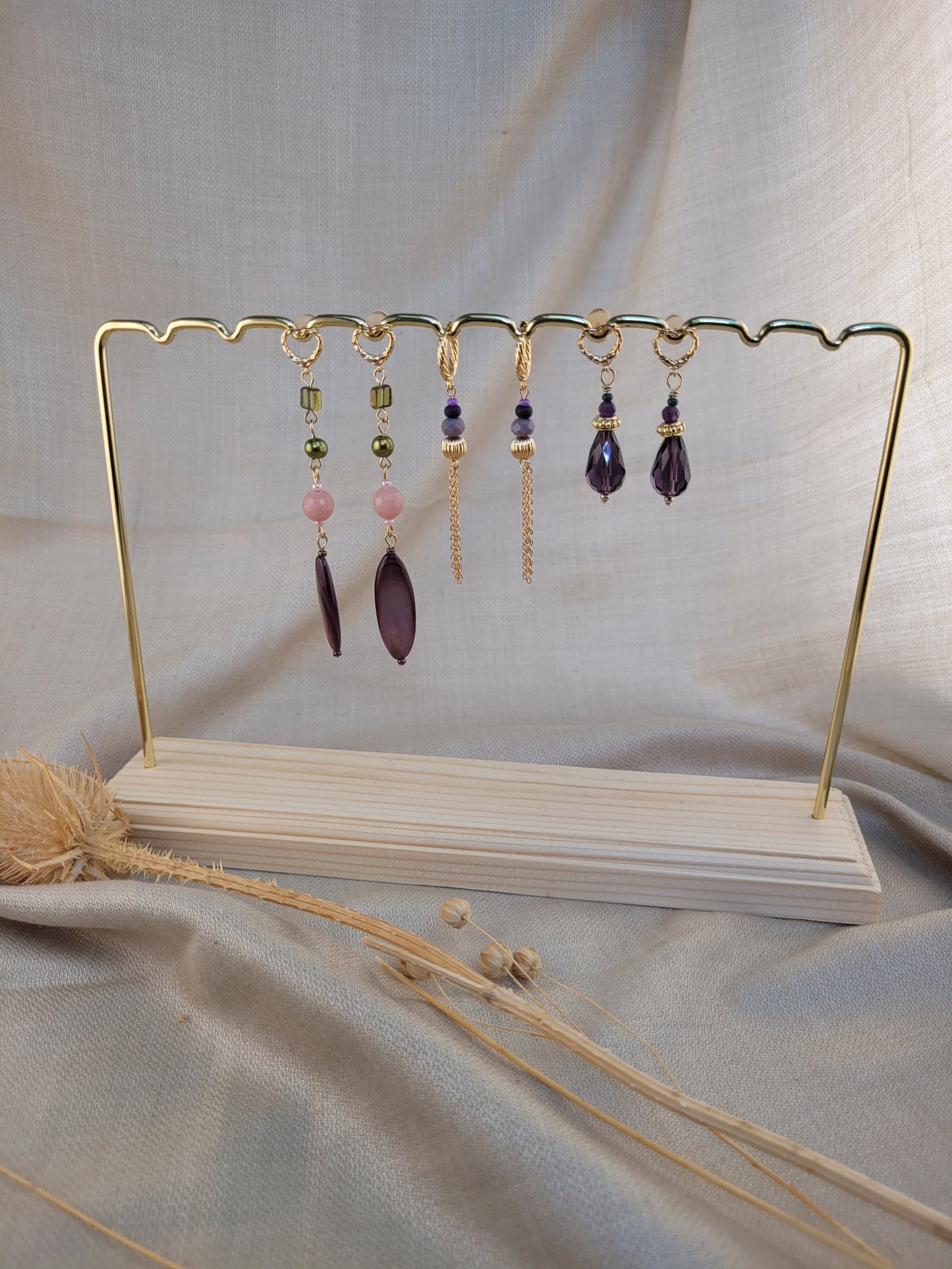 Boucles d'oreilles pendantes Amethyste Sao Polo