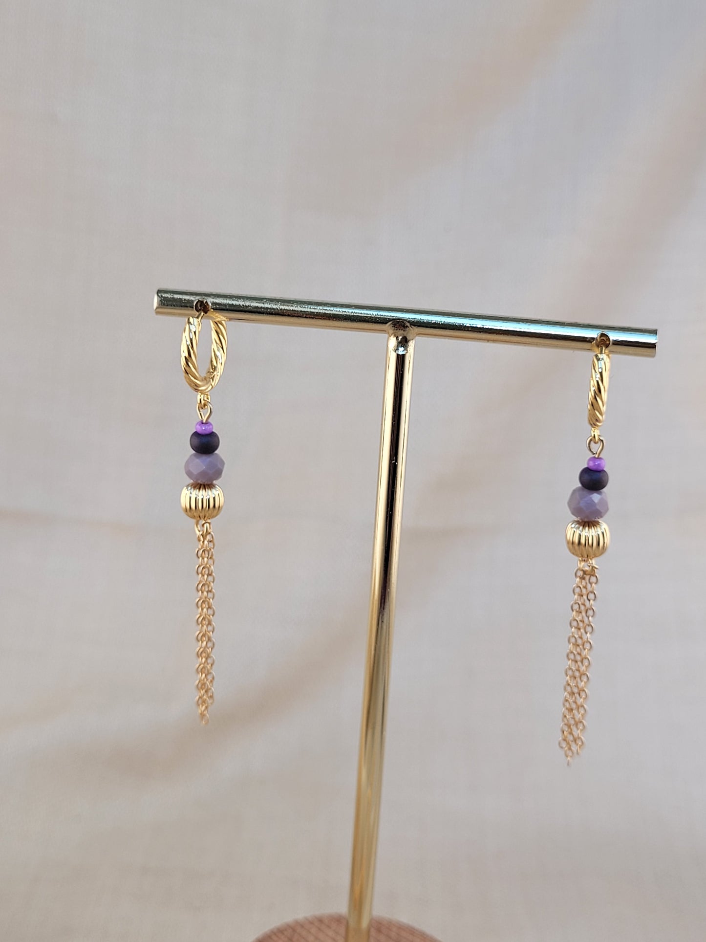 Boucles d'oreilles pendantes en perles Bahia