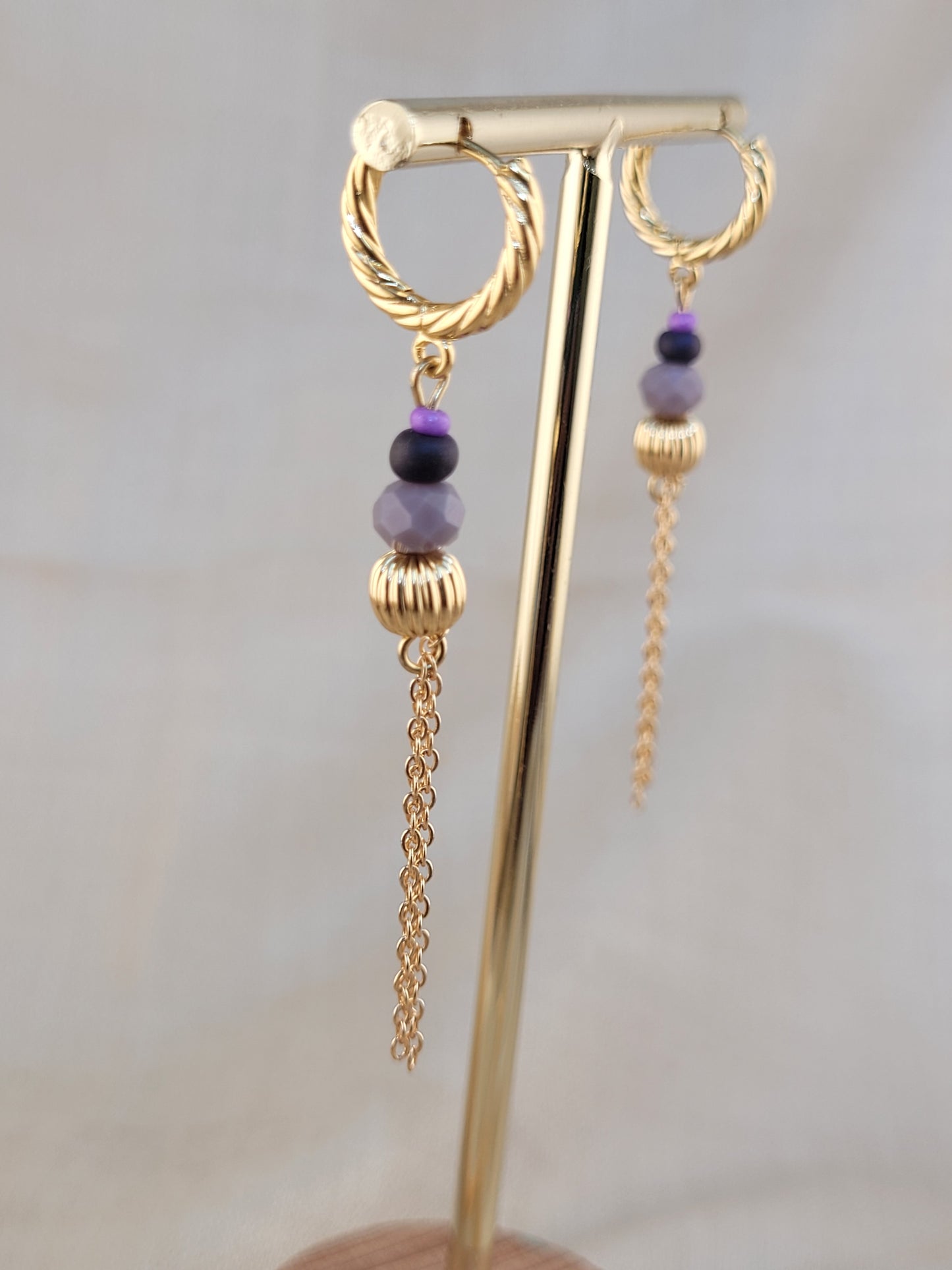 Boucles d'oreilles pendantes en perles Bahia