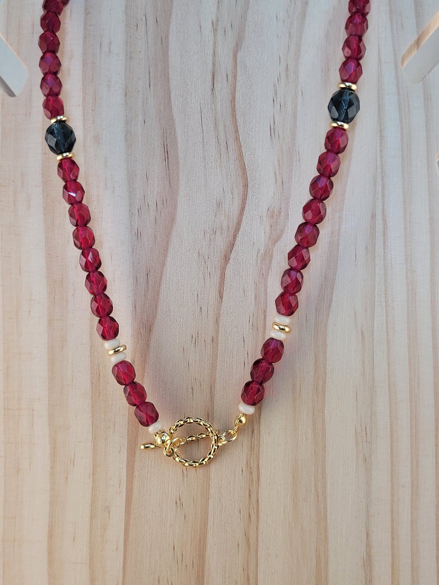 Collier sautoir Bordeau et bleu Bogota