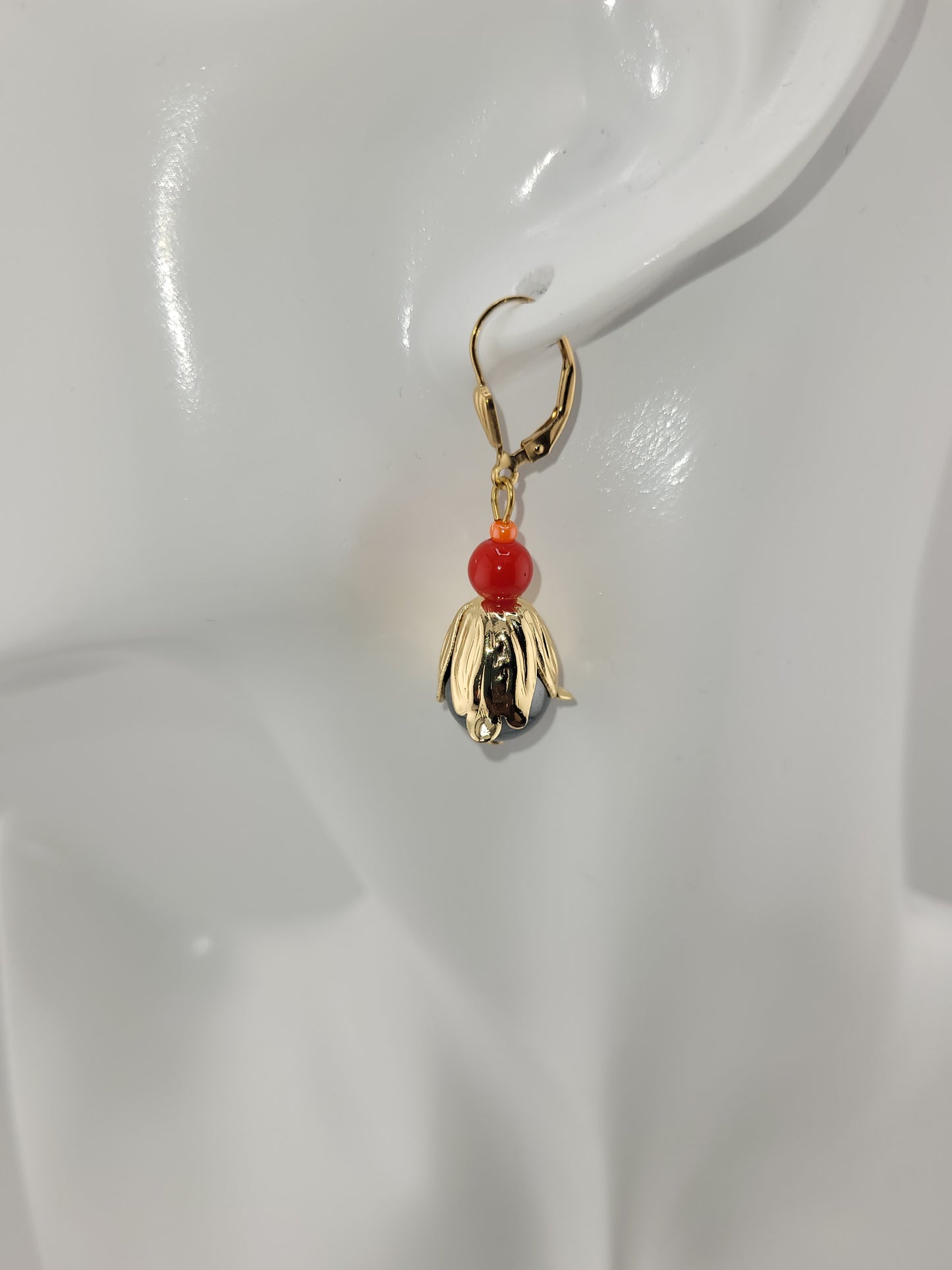 Boucles d'oreilles pendantes Hématite Dehli