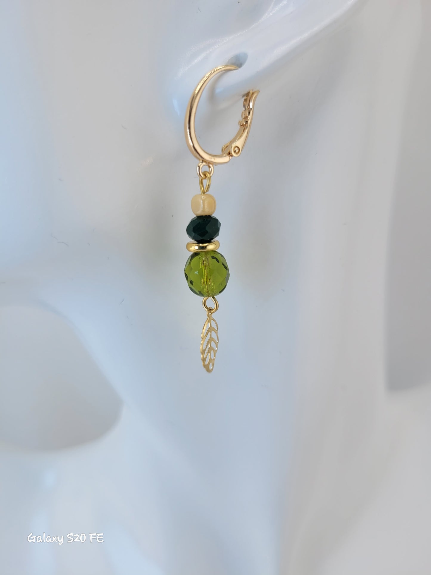 Boucles d'oreilles pendantes vert Kota