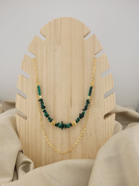 Collier multi rang en Malachite Tanjavur