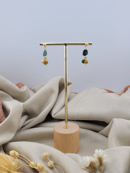 Clous d'oreilles en Turquoise naturelle Indore