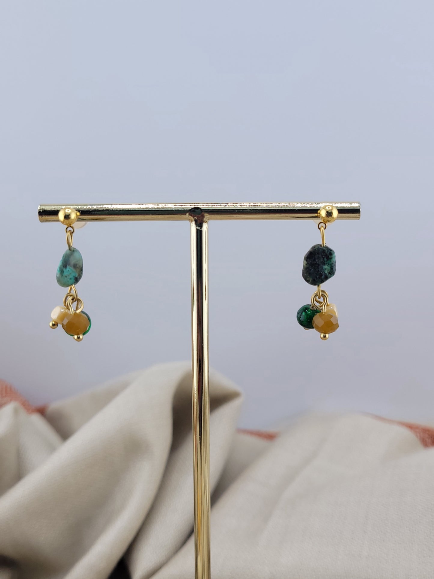 Clous d'oreilles en Turquoise naturelle Indore