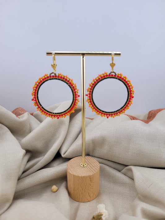 Boucles d'oreilles créoles en perles de verre Bangalore