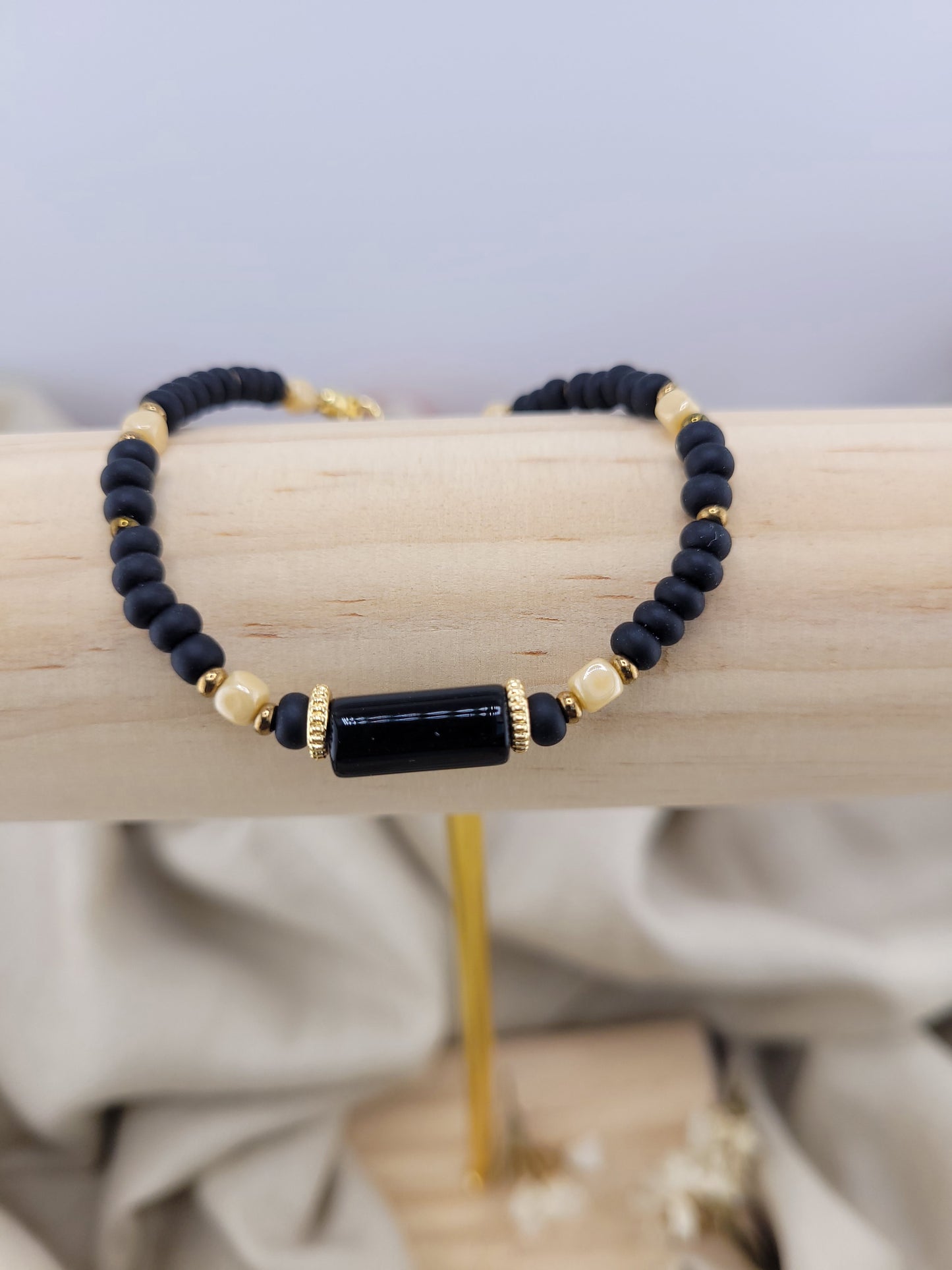 Bracelet onyx Tanjavur