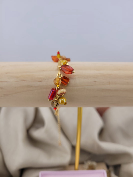 Bracelet en perles de verre Rouge Indore