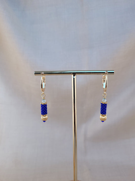 Boucles d'oreilles pendantes bleu Madurai
