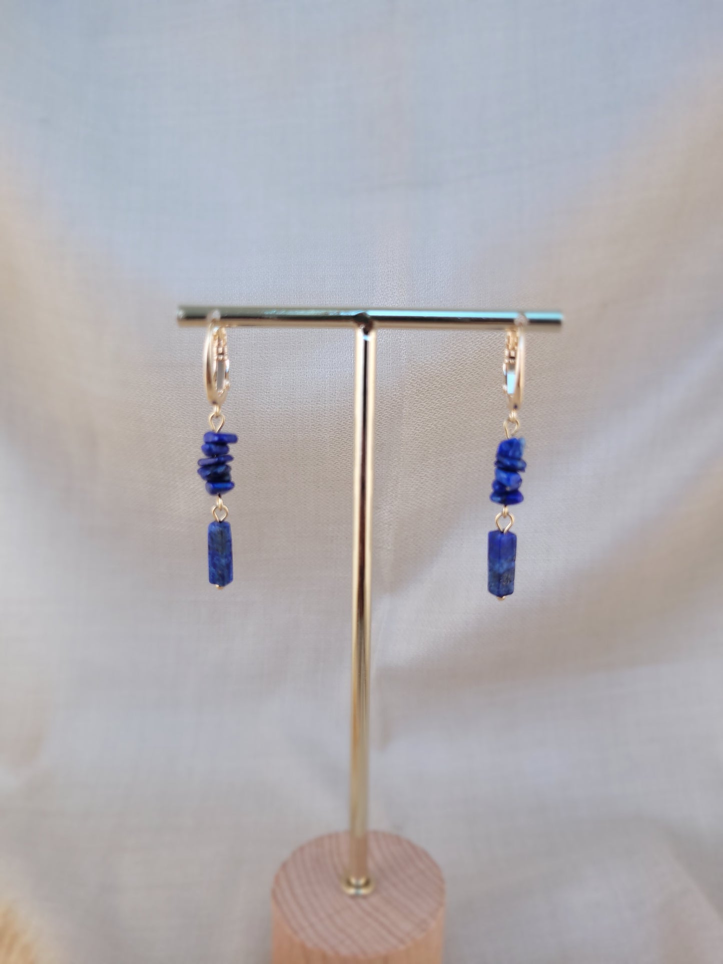 Boucles d'oreille pendante Lapis lazuri Tanjavur