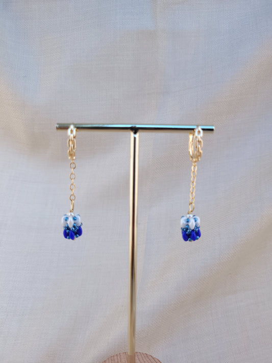 Boucles d'oreilles pendantes bleu Marmara