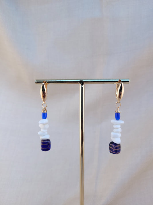 Boucles d'oreilles pendantes bleu Tuzla