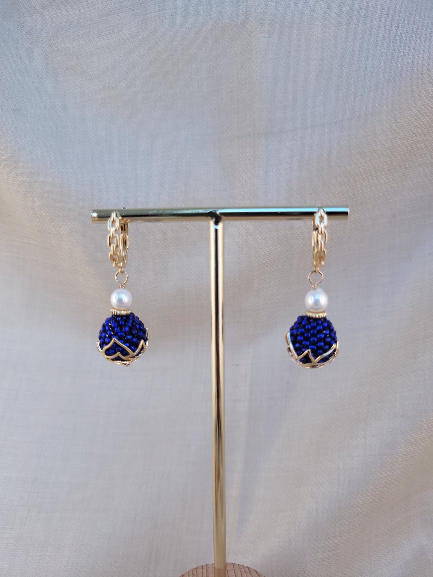 Boucles d'oreilles en perles bleu Galata