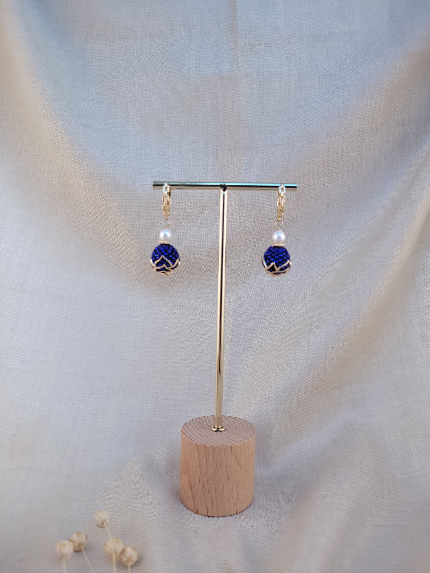 Boucles d'oreilles en perles bleu Galata