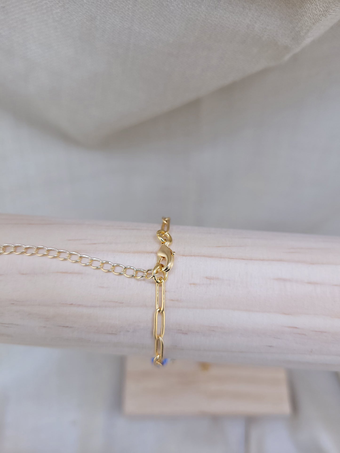 Bracelet en perles de verre et Lapis lazuri Bleu Indore