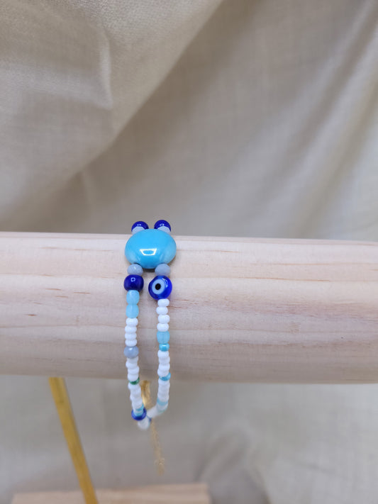 Bracelet double en perles bleu Ankarra