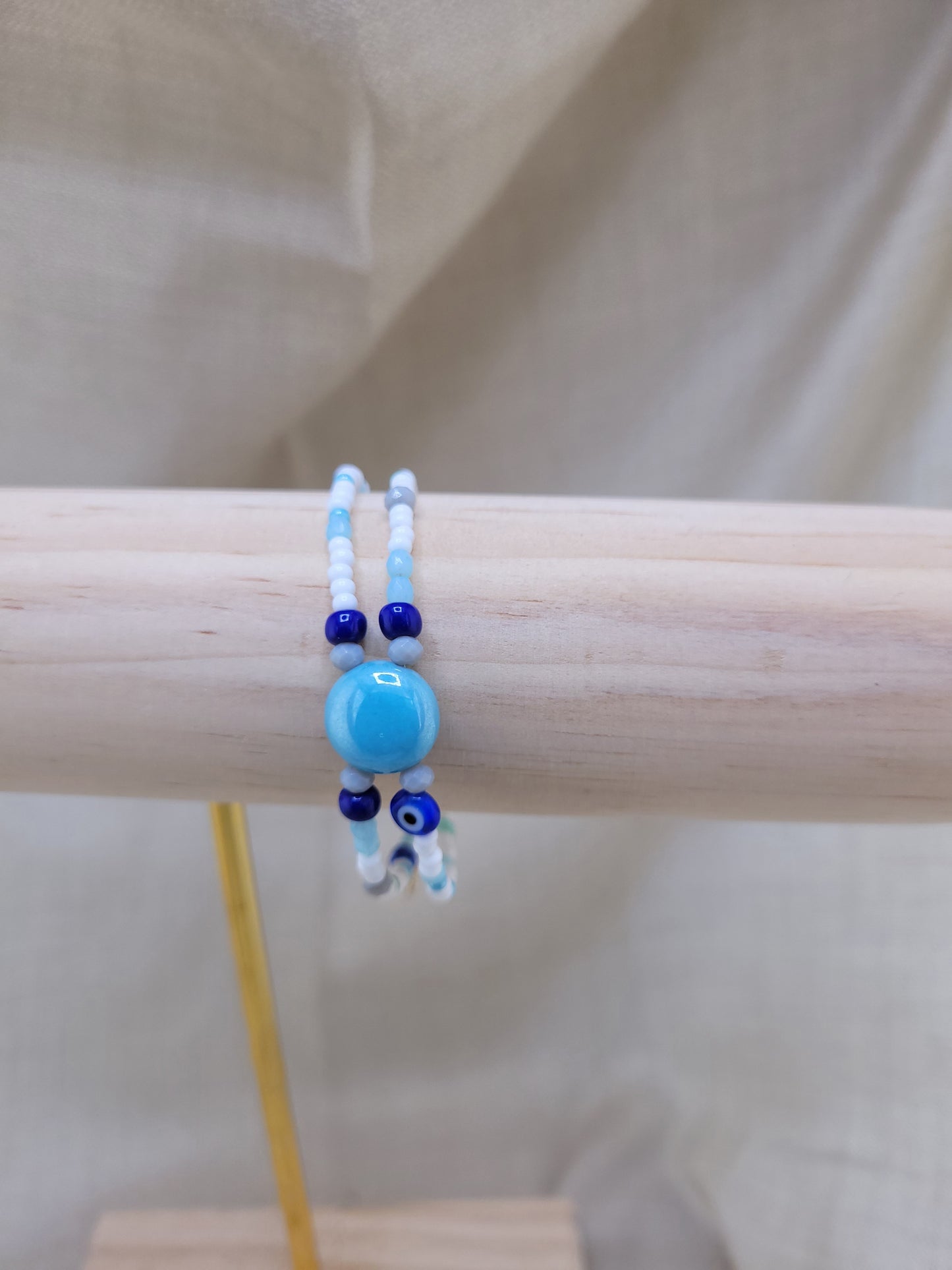 Bracelet double en perles bleu Ankarra