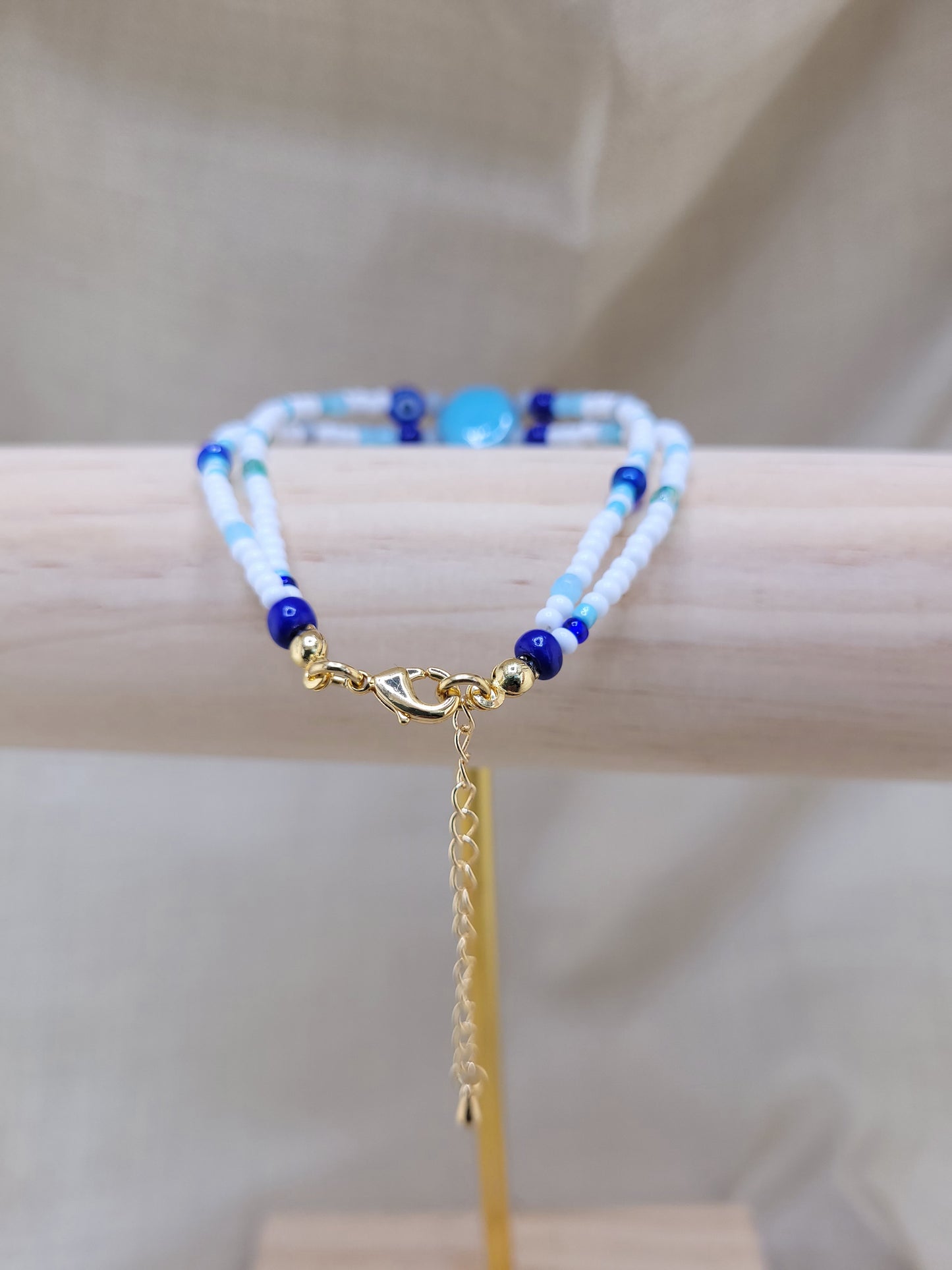 Bracelet double en perles bleu Ankarra