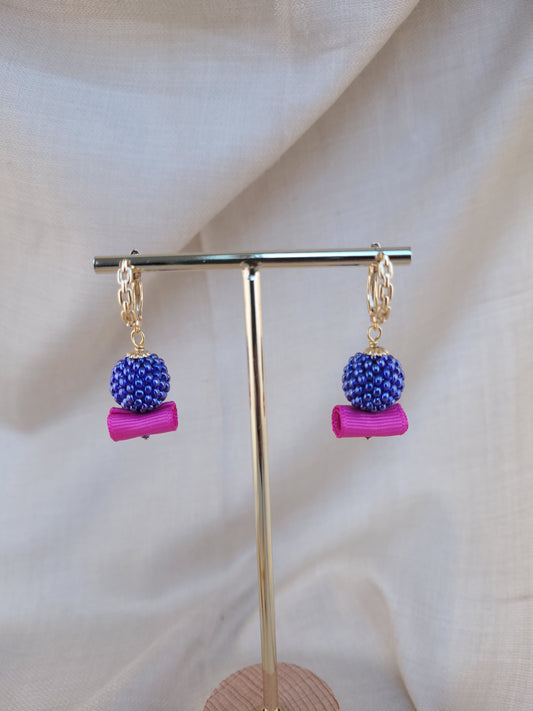 Boucles d'oreilles en perles bleu Galata