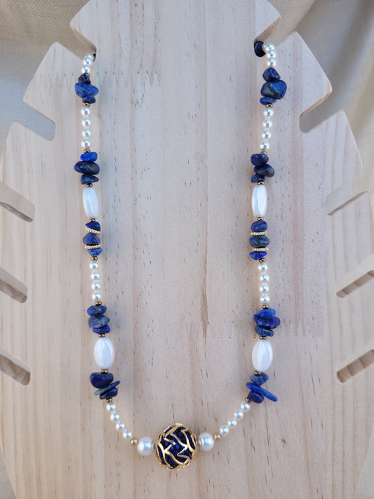 Collier en perle de Lapis Lazuri Galata