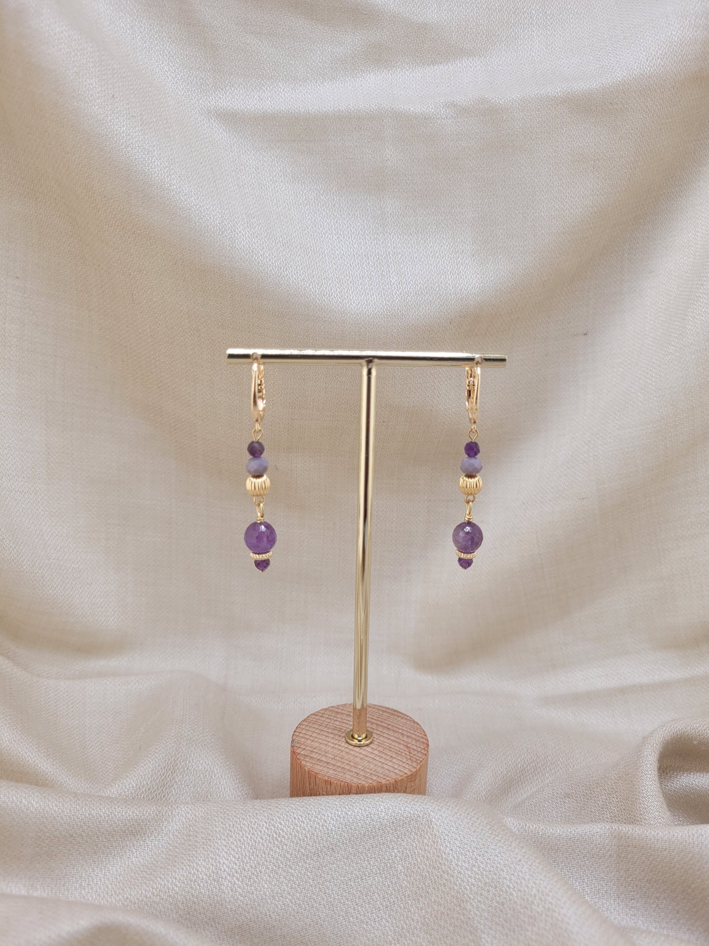 Boucles d'oreille pendante Améthyste Sao Polo