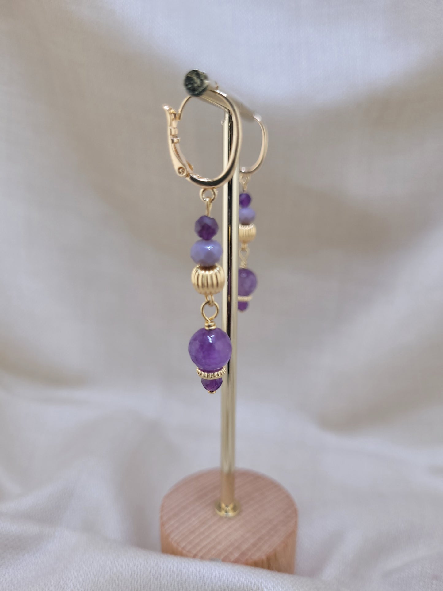 Boucles d'oreille pendante Améthyste Sao Polo