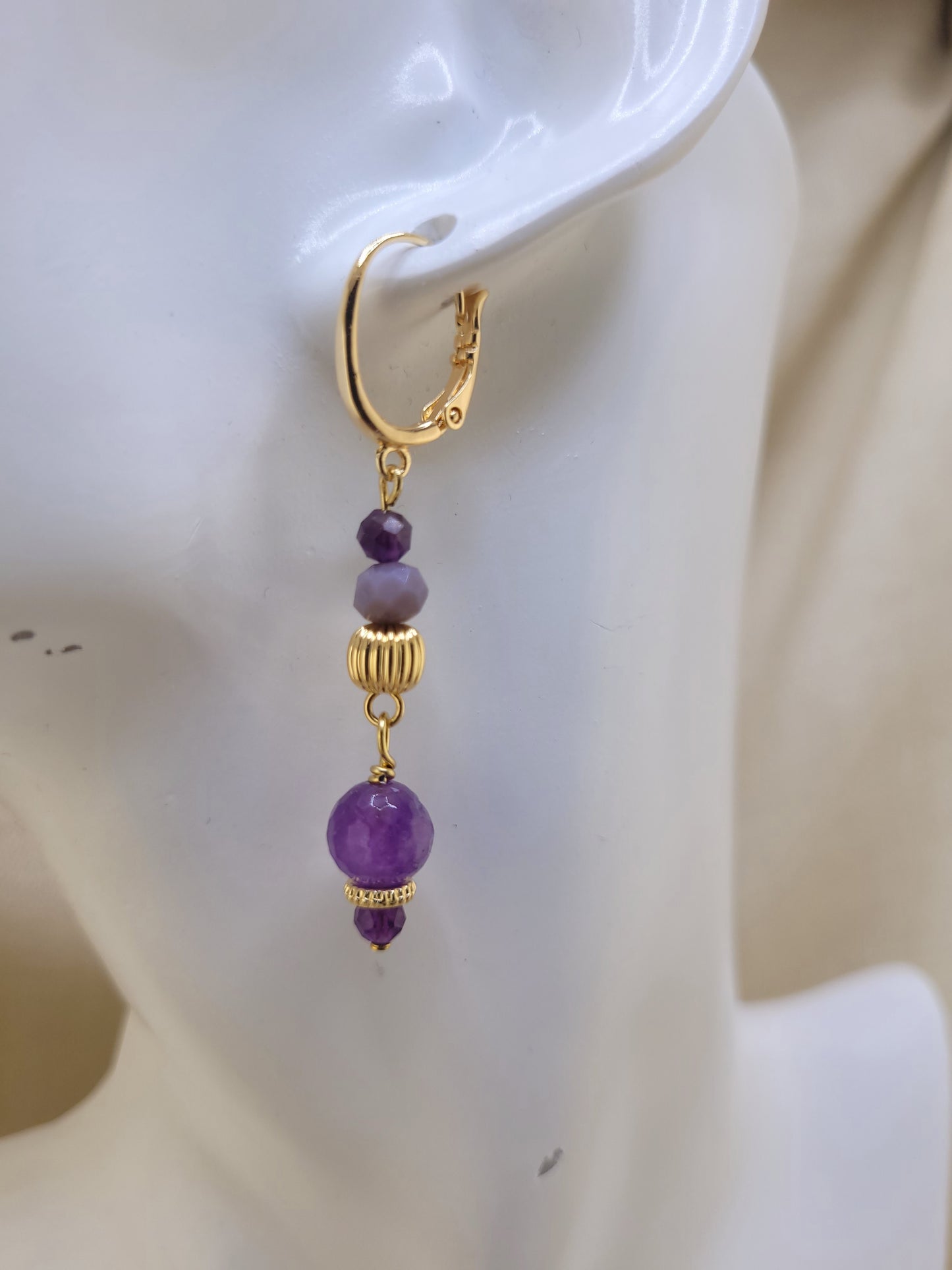 Boucles d'oreille pendante Améthyste Sao Polo