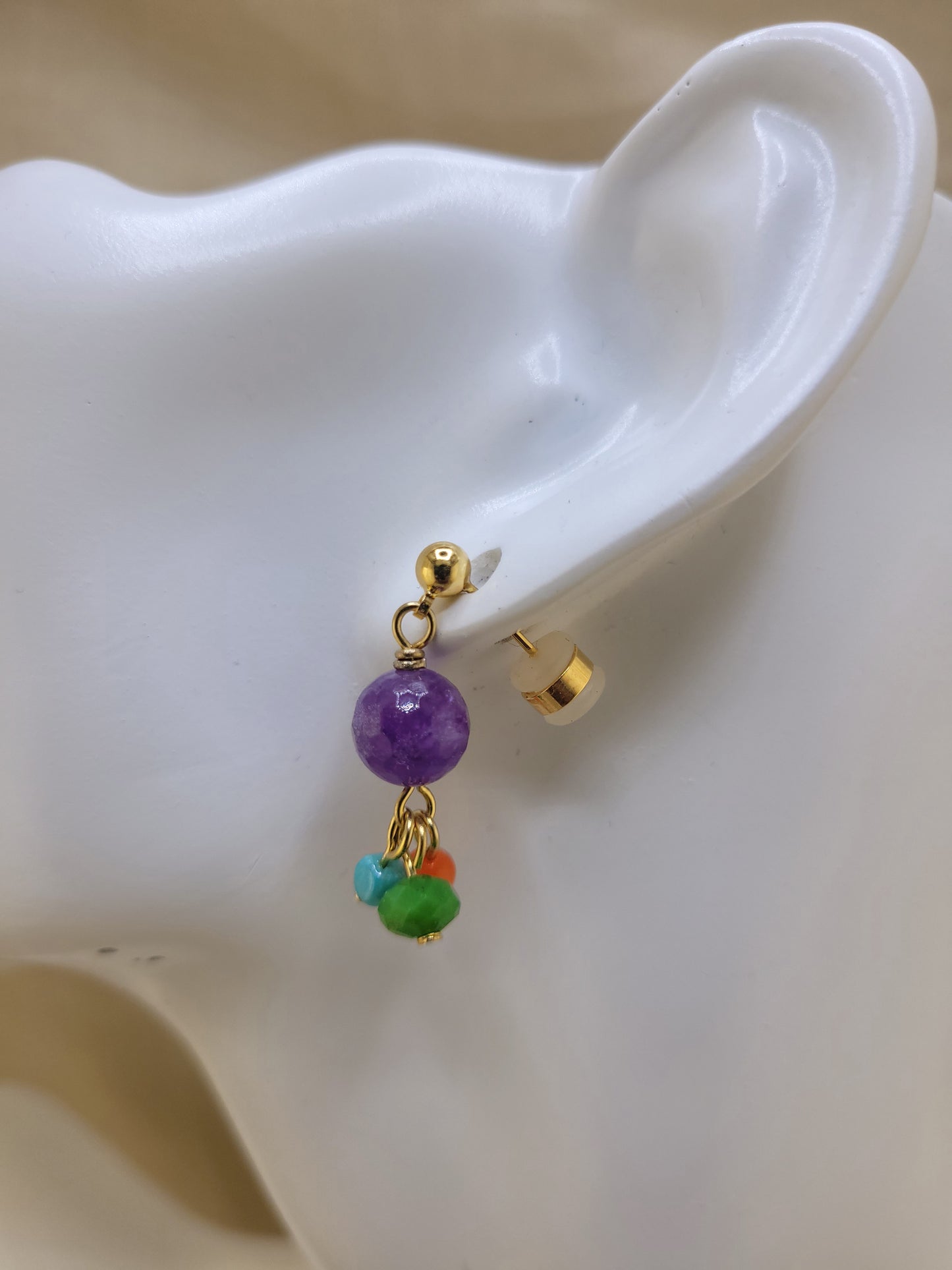 Clous d'oreilles en Améthyste naturelle Rio